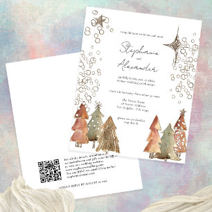 Flyer PAPER Boho Trees Estrellas QR Navidades de código