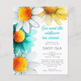 Flyer PAPER Boho Wildflower Gracias Anuncio de nacimient