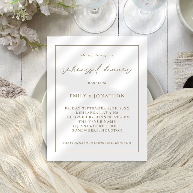 Flyer PAPER Champán oro Ensayo Cena Invitación (Value paper invitation)