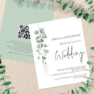 Flyer PAPER Código QR Invitación a la boda Eucalyptus
