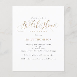 Flyer PAPER Elegant Calligraphy Shower Invite