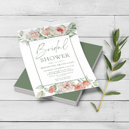 Flyer PAPER Elegant Floral Script Bridal Shower Invite
