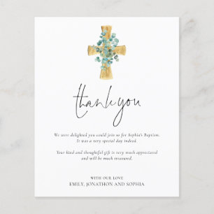 Flyer PAPER Eucalyptus Baptism Cross Christening Gracias