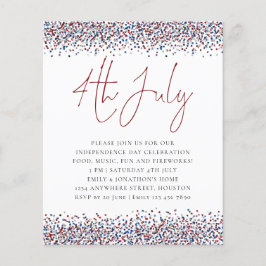 Flyer PAPER | Glitter Red Blue 4th July Party Invitation