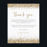 Flyer PAPER Gold Glitter Thirtieth Birthday Thank You<br><div class="desc">Paper Gold Glitter Thirtieth Birthday Party Thank You. A great value PAPER (not card) alternative WITHOUT ENVELOPES at SMALLER size 4.5” x 5.6” and at a budget price. (Standard A6 envelopes are the nearest size to fit). Borders of faux gold glitter are at the top and bottom on each side,...</div>
