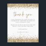 Flyer PAPER Gold Glitter Thirtieth Birthday Thank You<br><div class="desc">Paper Gold Glitter Thirtieth Birthday Party Thank You. A great value PAPER (not card) alternative WITHOUT ENVELOPES at SMALLER size 4.5” x 5.6” and at a budget price. (Standard A6 envelopes are the nearest size to fit). Borders of faux gold glitter are at the top and bottom on each side,...</div>