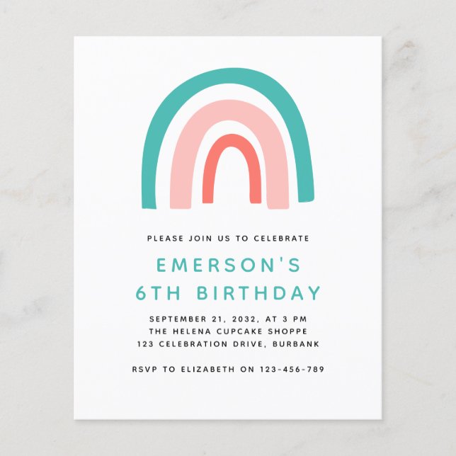 Flyer PAPER Invitación a fiesta de cumpleaños del niño c (Frente)