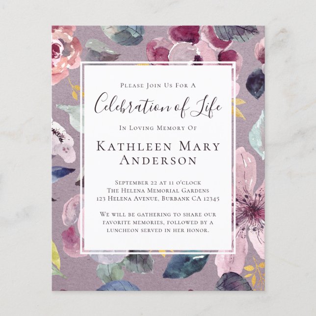 Flyer PAPER Lilac Celebración Floral de la Invitación a  (Frente)