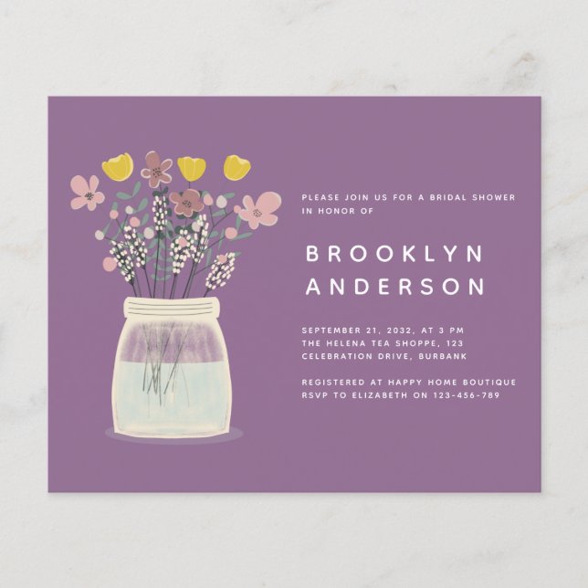 Flyer PAPER Mason Jar Bridal Shower Invitación (Frente)