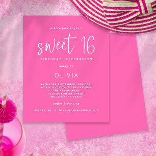 Flyer PAPER Moderno Dulce Rosado Caliente Invite a cumpl