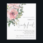Flyer PAPER Rubor Pink Florals Invitación de cumpleaños<br><div class="desc">Una alternativa de PAPER (no tarjeta) de gran valor SIN ENVELOPES a un tamaño menor de 4, 5" x 5, 6" y a un precio económico. (Los sobres estándar A6 son el tamaño más cercano para caber) Papel Rubor Florals Twenty First Birthday Party Invitation. un ilustracion artístico floral de moda...</div>