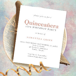 Flyer PAPER Simple Rubor Quinceañera Invitación de cumpl