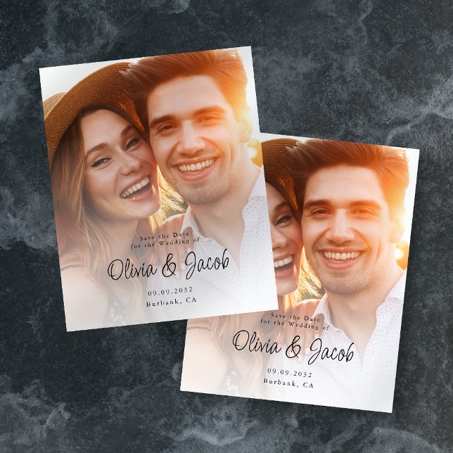 Flyer PAPER Simple Script Photo Wedding Guardar la fecha (Subido por el creador)