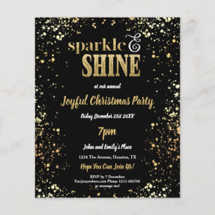 Flyer PAPER Sparkle Shine Gold Navidades negros Fiesta