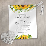 Flyer PAPER Sunflower Bridal Shower Brunch Invitación<br><div class="desc">Invite a amigos y familiares a honrar a la futura novia con esta asequible invitación a un brunch con un ramo de girasoles. ¿Estás intentando organizar un evento con un presupuesto estricto? ¡No te preocupes, te hemos cubierto! Hemos tomado algunos de nuestros diseños más populares y hemos creado una verdadera...</div>