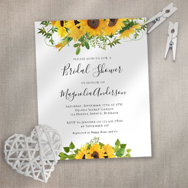 Flyer PAPER Sunflower Bridal Shower Brunch Invitación (Subido por el creador)