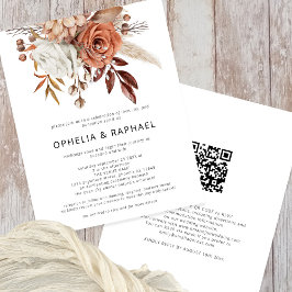 Flyer PAPER Terracotta Florals QR Code Bohemira Boda