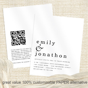 Flyer PAPER Texto simple Código QR Invitación a matrimon