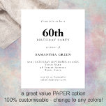 Flyer PAPER Texto simple Cualquier color Invitación a cu<br><div class="desc">PAPER Texto simple negro y blanco o cualquier color Invitación a los 60 años. Un PAPER totalmente personalizable,  de buena relación calidad-precio,  no tarjeta,  alternativa más pequeña de 4, 5 x 5, 6 pulgadas suministrada SIN sobres (A6 es el tamaño más cercano a ajustar).</div>
