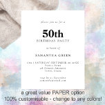 Flyer PAPER Texto simple Cualquier color Invitación de c<br><div class="desc">PAPER Texto simple Cualquier color Invitación a cumplir 50 años. Un PAPER totalmente personalizable,  de buena relación calidad-precio,  no tarjeta,  alternativa más pequeña de 4, 5 x 5, 6 pulgadas suministrada SIN sobres (A6 es el tamaño más cercano a ajustar).</div>