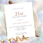 Flyer PAPER Texto simple Rubor Invitación a cumplir 21 a<br><div class="desc">PAPER Texto simple Invitación a cumpleaños 21ª Rubor. Un PAPER totalmente personalizable,  de buena relación calidad-precio,  no tarjeta,  alternativa más pequeña de 4, 5 x 5, 6 pulgadas suministrada SIN sobres (A6 es el tamaño más cercano a ajustar).</div>
