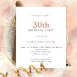 Flyer PAPER Texto simple Rubor Invitación a cumplir 30 a<br><div class="desc">PAPER Texto simple Invitación a cumpleaños 30 de Rubor. Un PAPER totalmente personalizable,  de buena relación calidad-precio,  no tarjeta,  alternativa más pequeña de 4, 5 x 5, 6 pulgadas suministrada SIN sobres (A6 es el tamaño más cercano a ajustar).</div>