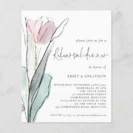Flyer PAPER Watercolor Tulip Wedding Rehearsal Dinner