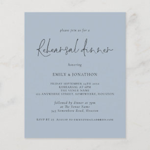 Flyer PAPER Wedding Rehearsal Dinner Dusty Blue Invite