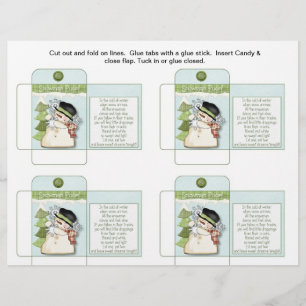 Flyer Paquete De Caramelo Divertido Hombre De Nieve De H