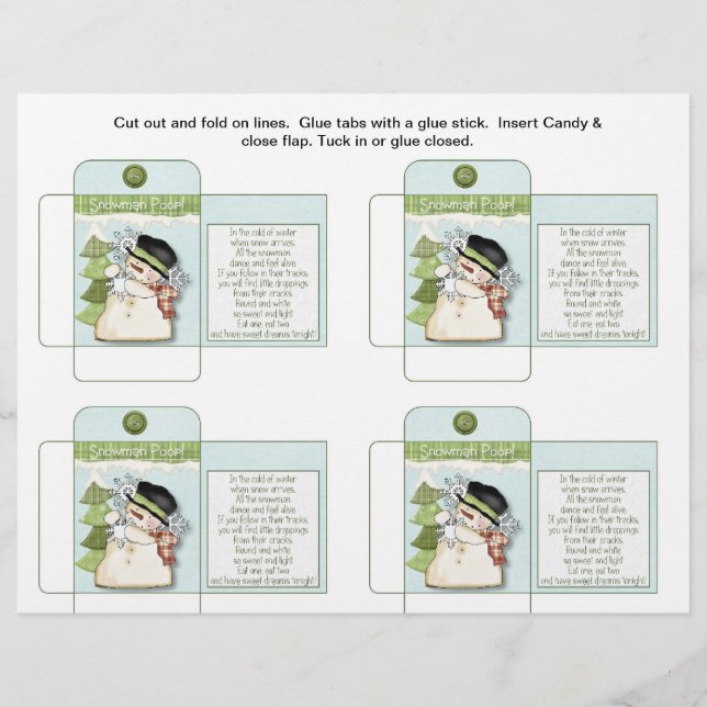 Flyer Paquete De Caramelo Divertido Hombre De Nieve De H (Frente)