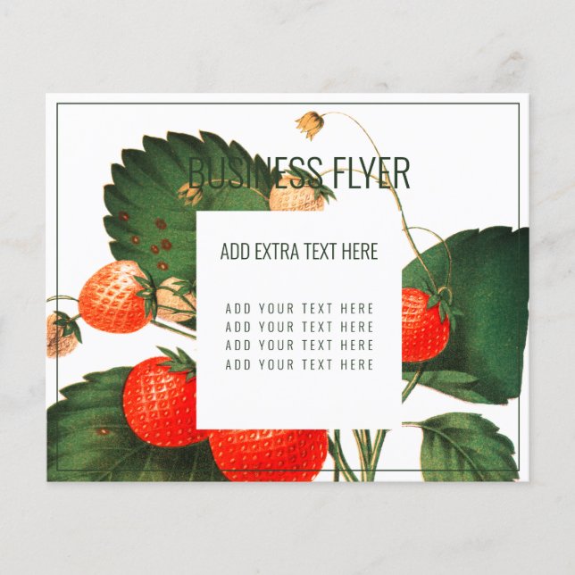 FLYER PARA NEGOCIOS : JARDÍN + FERIAS : FRESAS (Frente)