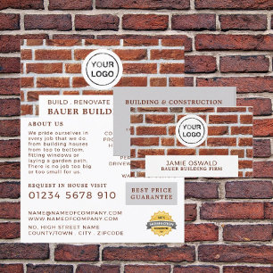 Flyer Pared de ladrillo, logotipo de empresa de construc
