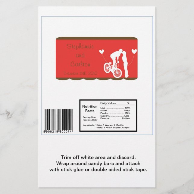 Flyer Pareja Bike Red/Brown Hershey's Large Bar Wrapper (Frente)