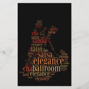 Flyer Pareja de baile como diseño de nube de palabras