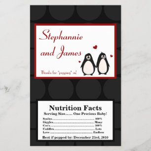 Flyer Pareja de Pingüinos Amantes en Envoltorio de Palom