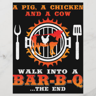 Flyer Parrillada Un Cerdo Y Una Gallina Entran En Un B