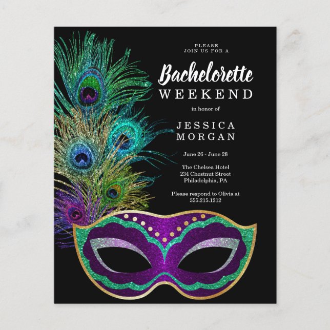 Flyer Partido Bachelorette de Presupuesto de Nueva Orlea (Frente)