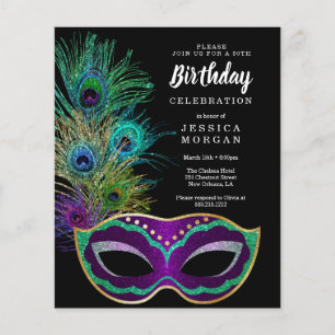 Flyer Partido de Cumpleaños del Mardi Gras de Nueva Orle