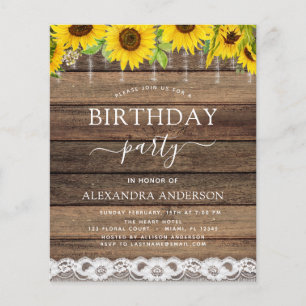 Flyer Partido de Cumpleaños del Presupuesto Invitación R
