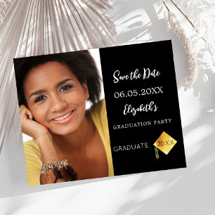 Flyer Partido de Graduación de Blanco Negro Ahorra el pr