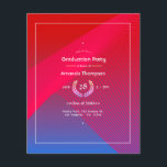 Flyer Partido de Graduación de Brillo Geométrico<br><div class="desc">Moderna invitación de fiesta de graduación con acentos de personalizable rojo y azul a sus especificaciones. Los sobres no están incluidos. Para obtener invitaciones más gruesas con sobres incluidos y productos coincidentes sobre el mismo tema,  consulte la colección que aparece a continuación.</div>