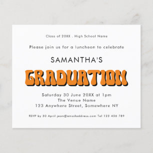 Flyer Partido de Graduación de Fotografía Naranja Retro