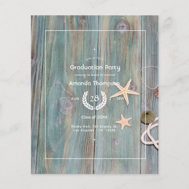 Flyer Partido de Graduación Náutica Rustic Beach (Frente)