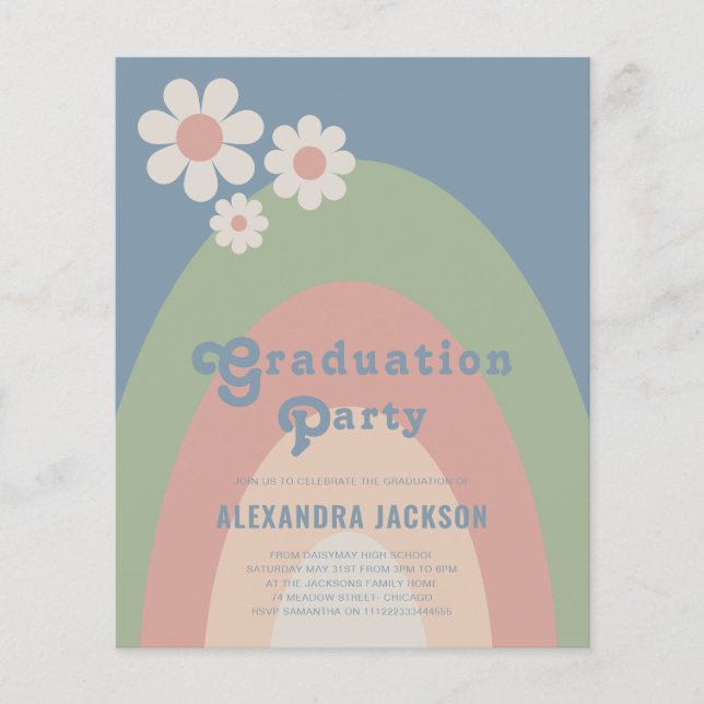Flyer Partido de Graduación Retro Pastel (Frente)