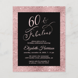 Flyer Partido de los 50 Años Elegante Oro Rosa