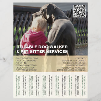 Flyer Paseador Cuidador de Gran Danés 