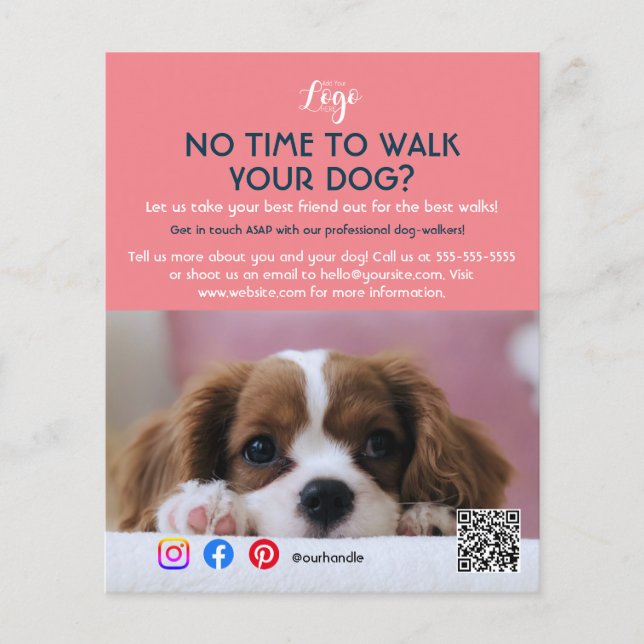 Flyer paseador de perros cuidado de mascotas servicio de (Frente)