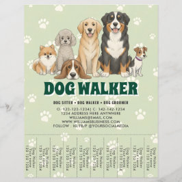 Flyer Paseador de perros de cuidado de mascotas personal