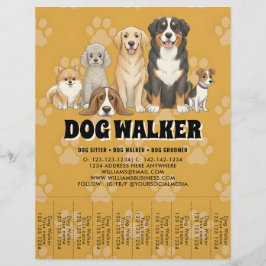 Flyer Paseador de perros de cuidado de mascotas promocio