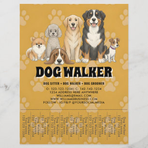 Flyer Paseador de perros de cuidado de mascotas promocio
